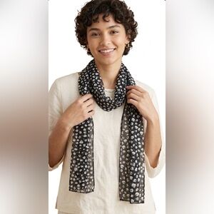 Smadar Grushka Black and White Stretch Dot Scarf: NWT